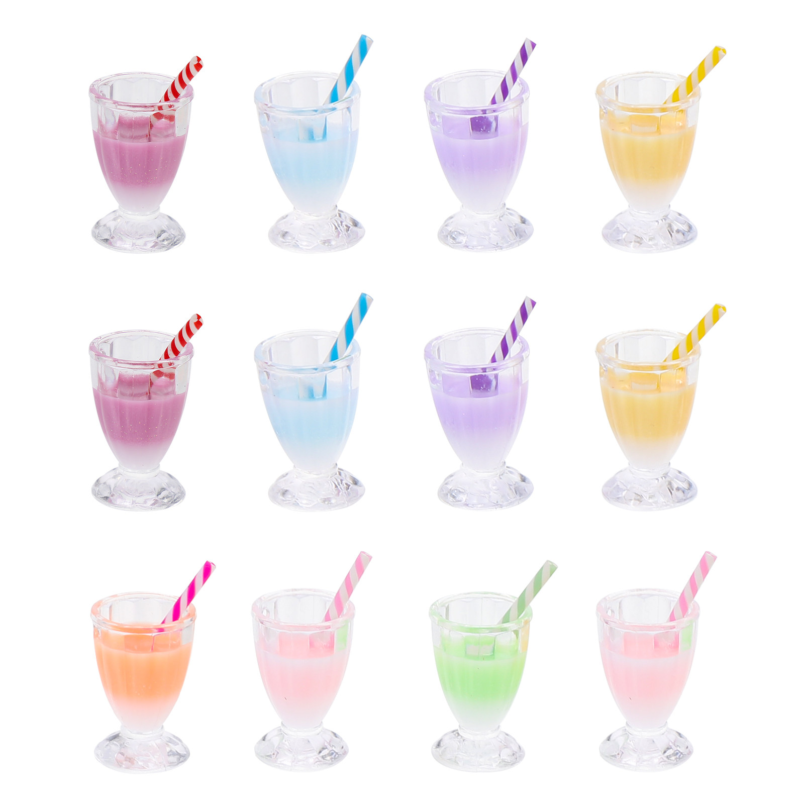 Resin Crafts Diy - 12 Stück Milchtee-Flaschen-Anhänger, Harz-Getränke-Anhänger für DIY-Schmuckherstellung,