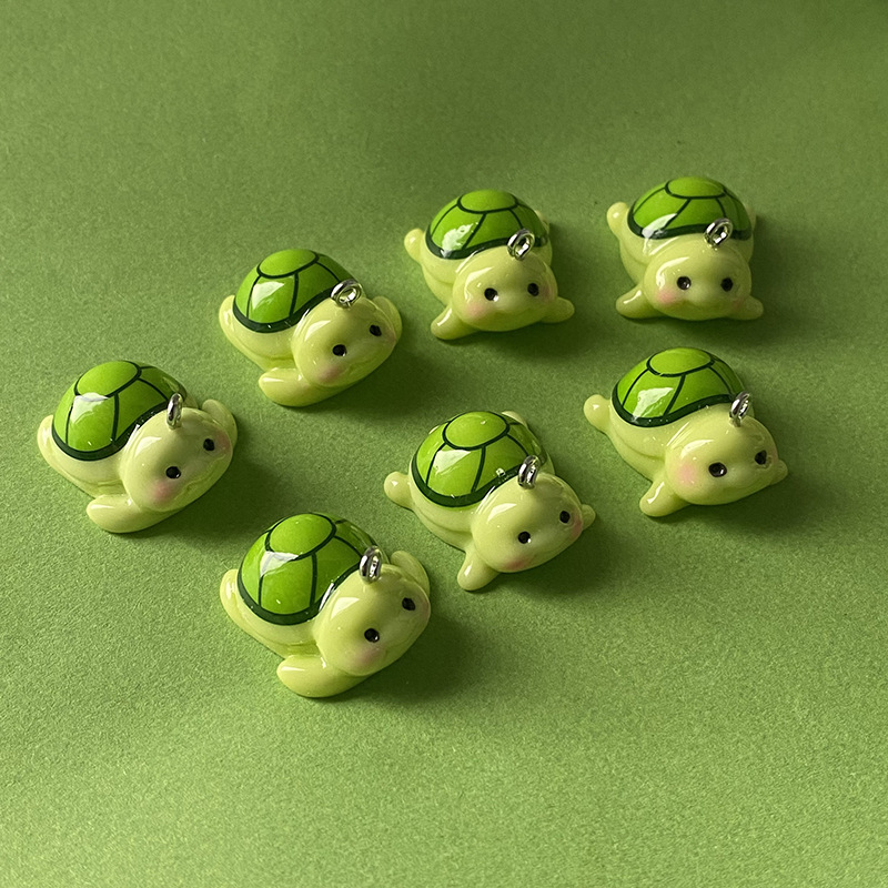 Resin Craft Projects - 10 Stück Lustige Grüne Schildkröten-Harz-Anhänger Tier-Anhänger