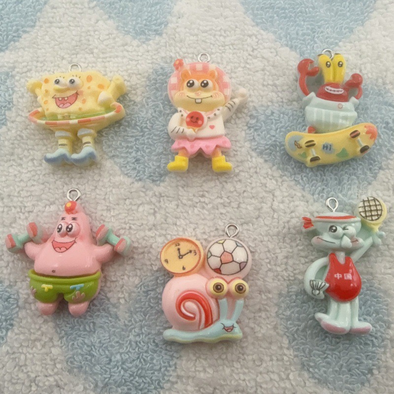 Resin Craft Projects - 10 Stück Cartoon-Harzanhänger, DIY-Schmuckherstellung, Ohrringe, Schlüsselanhänger-Zubehör