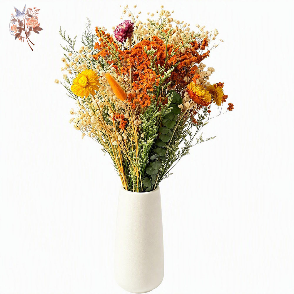 Dried Flower Bulk - Herbstlicher Trockenblumenstrauß aus natürlichem orangefarbenem Pampasgras