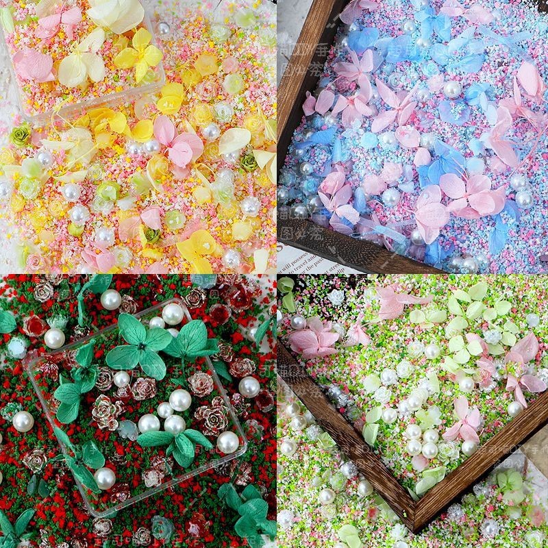 Dried Flower Bulk - 10ML-100ML Gemischtes Hortensien-Blütenpulver, Vintage Getrocknete Blumen