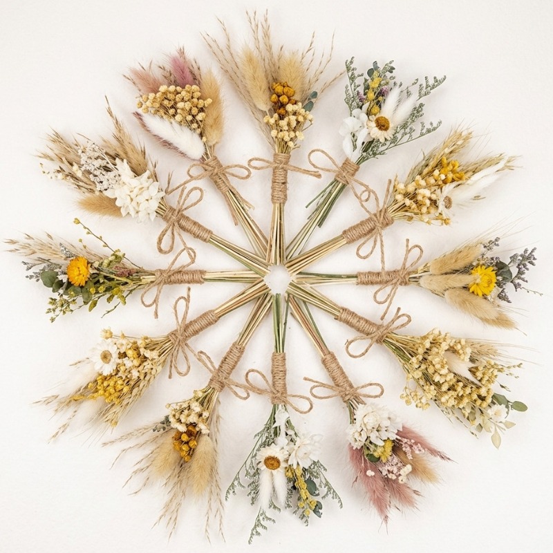 Dried Flower Bulk - Mini Trockenblumenstrauß Natürlich Konserviert für Heimtischdekoration